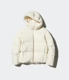 新品タグ付き ユニクロ シームレスダウンパーカ L オフホワイト WOMAN