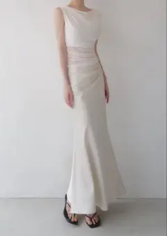 celon sheer nuance gathered dress