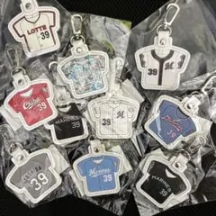 (バラ売り可)新品未開封　本革製千葉ロッテユニフォームキーホルダー 3個セット バラ売り可)新品未開封 本革製千葉ロッテユニフォームキーホルダー 3個