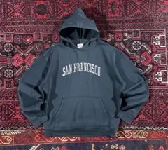 USA古着 カレッジロゴ プルオーバー パーカー ブラック XL