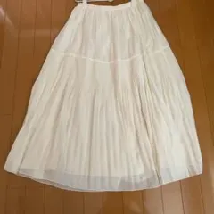 HUMAN WOMAN プリーツロングスカート ホワイト M 最終値下げ！のサムネイル