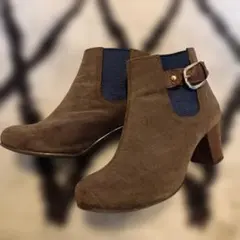 ブラウン スエード サイドゴアブーツ