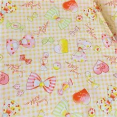 リボン　チェック　イエロー