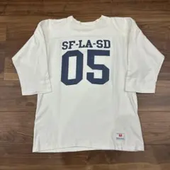 チャンピオン フットボールTシャツ M 70sバータグ復刻 ナンバリング染み込み