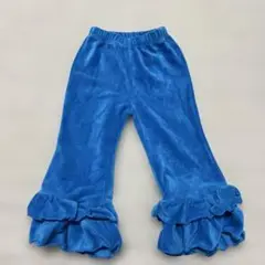 水色コーデュロイフリルパンツ