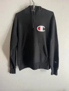 Champion ブラックパーカー フード付き