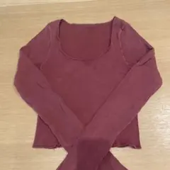 Brandy Melville 長袖カットソー バーガンディ