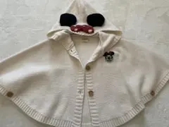 ミニーちゃん フード付きポンチョ 70-80