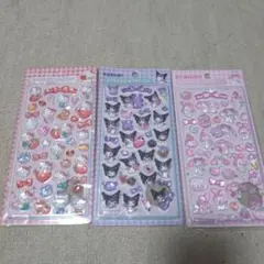 ボンボンドロップシール　ハローキティ・クロミ・マイメロディ