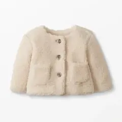 【未使用】ハンナアンダーソン 70cm ボアジャケット アイボリー 女の子