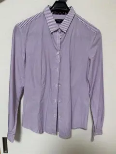 Paul Smith 紫 ストライプ襟 長袖シャツ