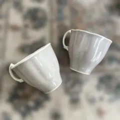 シャビーシック マグカップ 2個 ペア コーヒーカップ コップ ホワイト