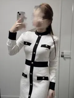 【着画あり】韓国　白　ワンピース　ミニワンピース