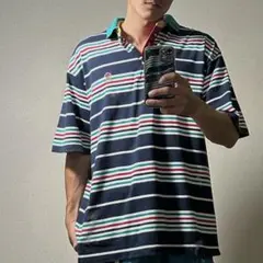 90's Tommy Hilfiger golf ポロシャツ マルチボーダーXLのサムネイル