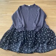 チュニック グレー フラワープリント