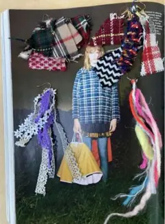 ファブリックピアス4点セット(チェック&毛糸&リボンモチーフ)