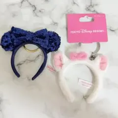 ディズニー カチューシャ キーチェーン キーホルダー マリー スパンコール