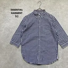 ESSENTIAL GARMENT ギンガムチェックシャツ　ブルー×白【L】