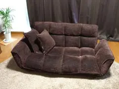 お値下げ❢ブラウンファブリック 2人掛けソファ