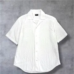 【美品】ライトオン　バックナンバー　コットン刺繍レース半袖シャツ　ホワイト　白