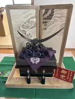 五月人形 兜と人形 ガラスケース付き