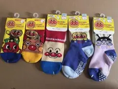 入園準備アンパンマン ベビー靴下 12~15cm5足セット滑り止め付け