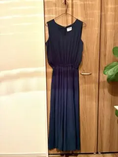 ネイビー プリーツ オールインワン サロペット フォーマル パーティー Mサイズ