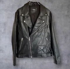 ZARA ダブルライダースジャケット 黒のサムネイル