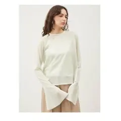Mila Owen ミラオーウェン ベアSETラッフルデザインシアーニット　０のサムネイル
