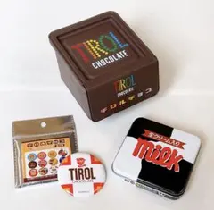 チロルチョコ　コンテナチロル　缶ケース　缶バッジ　お菓子なし
