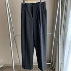 タックワイドパンツ グレー XS丈長め