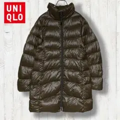 ユニクロ　ウルトラライトダウンコート　ヘリンボーン柄　レディースM