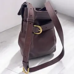 vintage COACH コーチ レザー ブラウン 巾着 ベルテッドポーチ