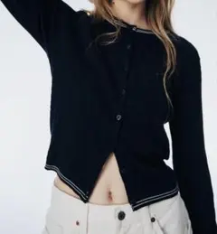 H&M ケーブルニットカーディガン　xsサイズ