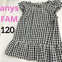 any FAM 半袖ブラウス 120サイズ ギンガムチェック　キッズ　女の子