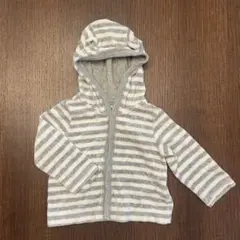 babyGap くま耳 ボーダー パーカー 12-18months 白×グレー