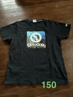 OUTDOOR 黒 Tシャツ キッズ用　150のサムネイル