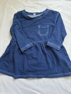 80cm デニム ポケット付き ワンピース