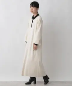 ローリーズファーム ニットポロワンピース 襟付　パフスリーブ　ロングワンピース