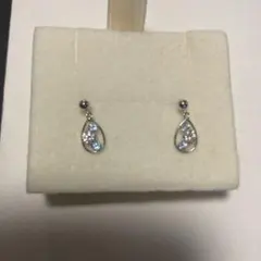 ドロップピアス 14金　ホワイトゴールド　ブルー ミニサイズ アクアマリン