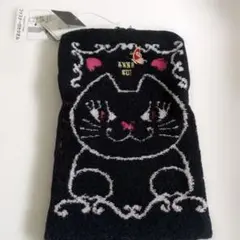 【ANNA SUI】新品タグ付 ファスナータオル ペットボトルケース 黒ねこのサムネイル