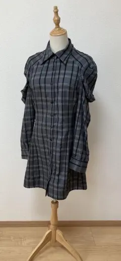 one way パフスリーブ　シャツ　ワンピース