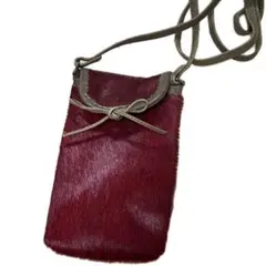 【美品】JILL STUART バーガンディ ショルダーバッグ【ハラコ】のサムネイル