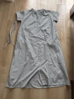 GU ストライプ 半袖 シャツワンピース Sサイズ