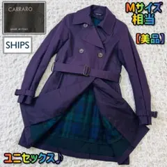 CARRARO SHIPSトレンチコート紫タータンチェックライナーイタリアM希少のサムネイル
