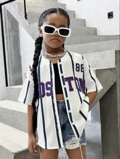 SHEIN ベースボールシャツ BOSTON 9Y