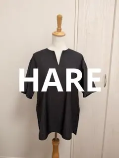 HARE ハレ ストライプブラウス 半袖 スキッパーネック S 美品　ブラウスのサムネイル