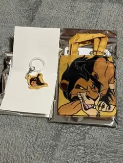 キャンドゥ　ライオンキング スカー ミニトート アクリルチャームセット