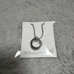 二重リングデザイン ネックレス シルバー
