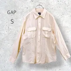 【GAP】　リネンブレンド　レギュラーカラー　長袖シャツ　パステル　サラサラのサムネイル